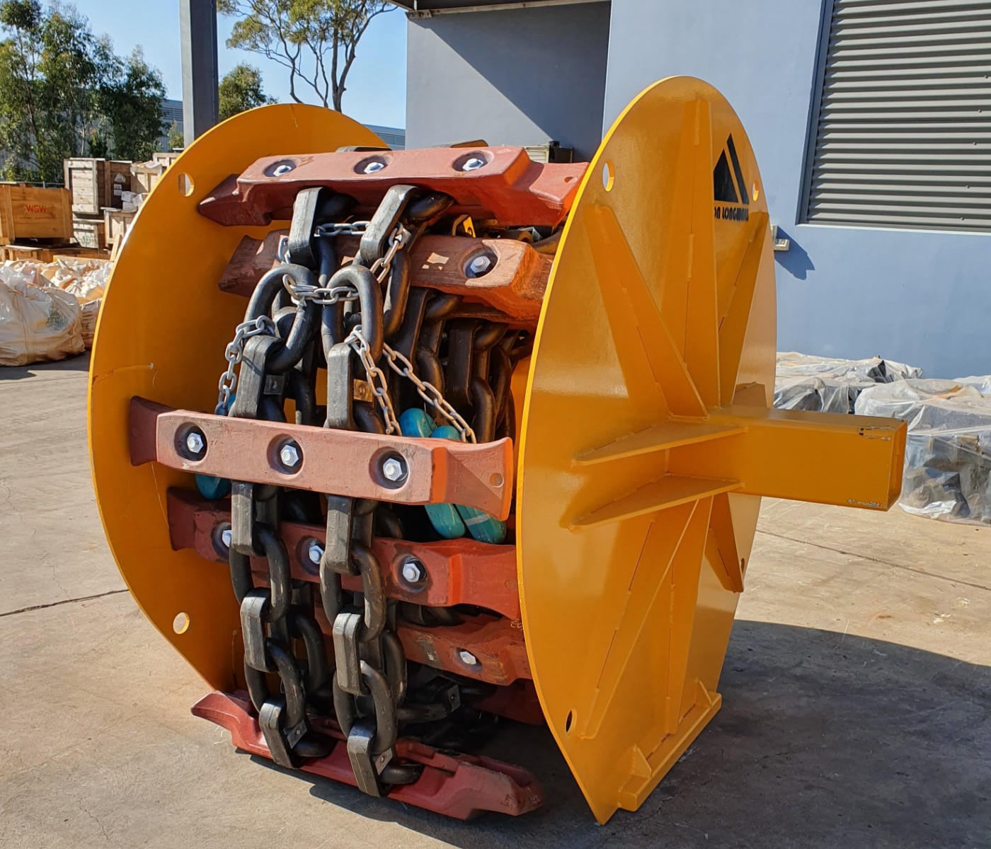 New build AFC chain assembly wound on a supply reel